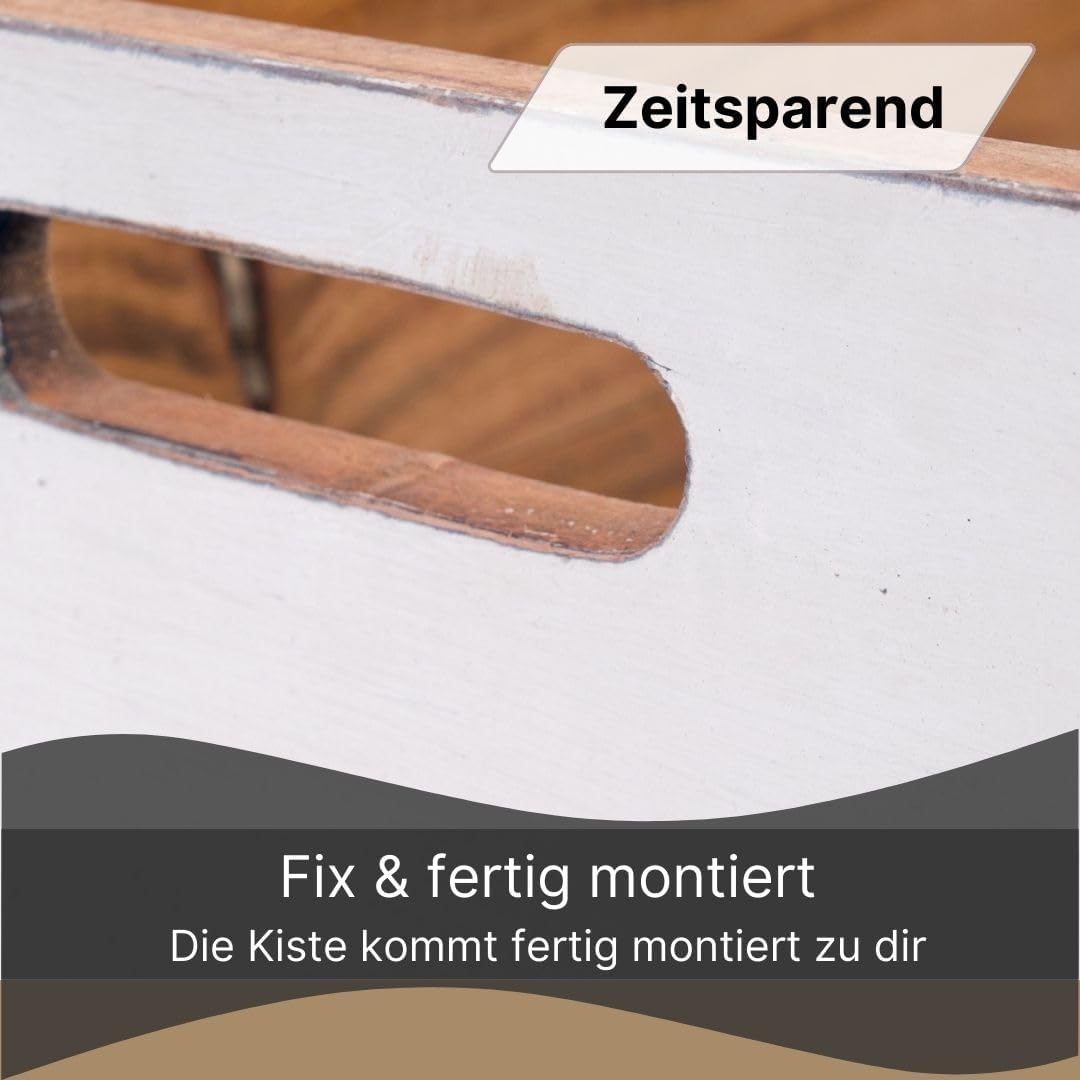 DESIGN DELIGHTS ROLLBARE HOLZKISTE Box | 26x45x30 cm (HxBxT), Recyclingholz | Aufbewahrungskiste, Ho