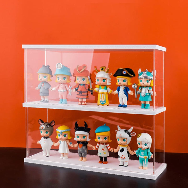 Nynelly 2 Ebenen Vitrine aus Acryl, transparent, zur Aufbewahrung, für Vitrine, staubdicht, für Acti