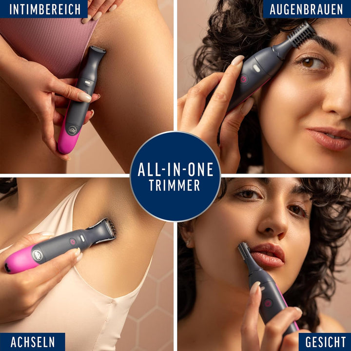 Veet Expert Intimate All-In-One Trimmer - Damen Haartrimmer & Intimrasierer für Gesicht, Augenbrauen