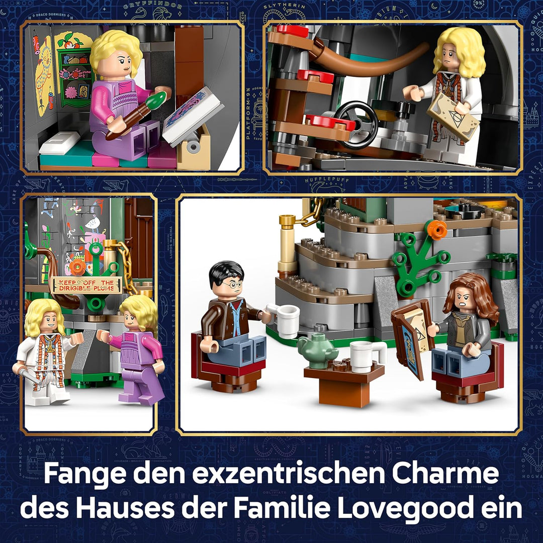 LEGO Harry Potter Luna Lovegoods Haus - Modellbau mit Leuchtstein und 5 Minifiguren - Baukasten DIY