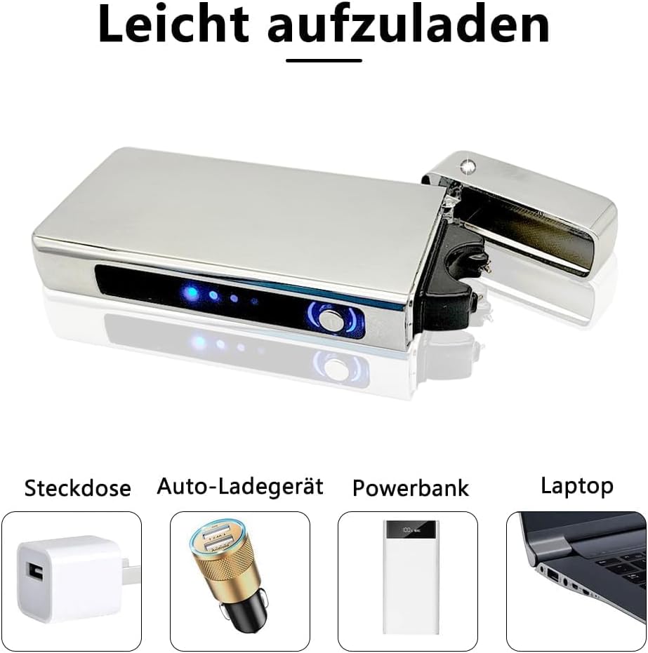 GADATOP Arc Plasma Flamme Feuerzeug USB wiederaufladbares, winddichtes elektrisches Feuerzeug für Ke