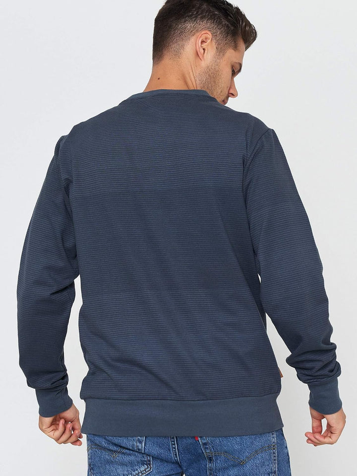 mazine Herren Ludlow Striped Sweater - deep Ocean - M