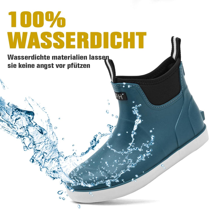 Rumkok Gummistiefel Herren Halbhoch, Grundlegend Wasserdicht Atmungsaktiv Stiefeletten, Anti-Rutsch