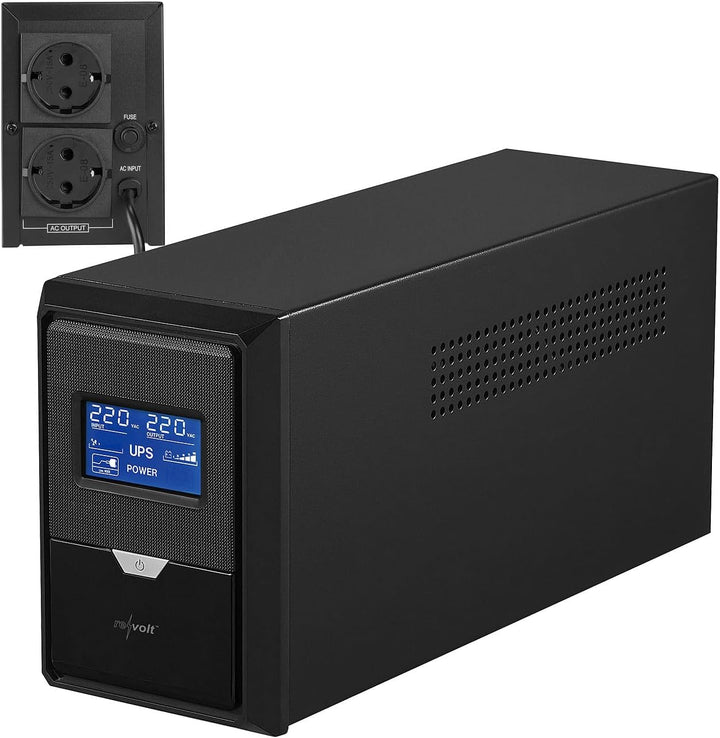 revolt USV-Akku: Unterbrechungsfreie Stromversorgung 800 VA, 480 W, 2X 230-V-Ausgang (Steckdosenleis