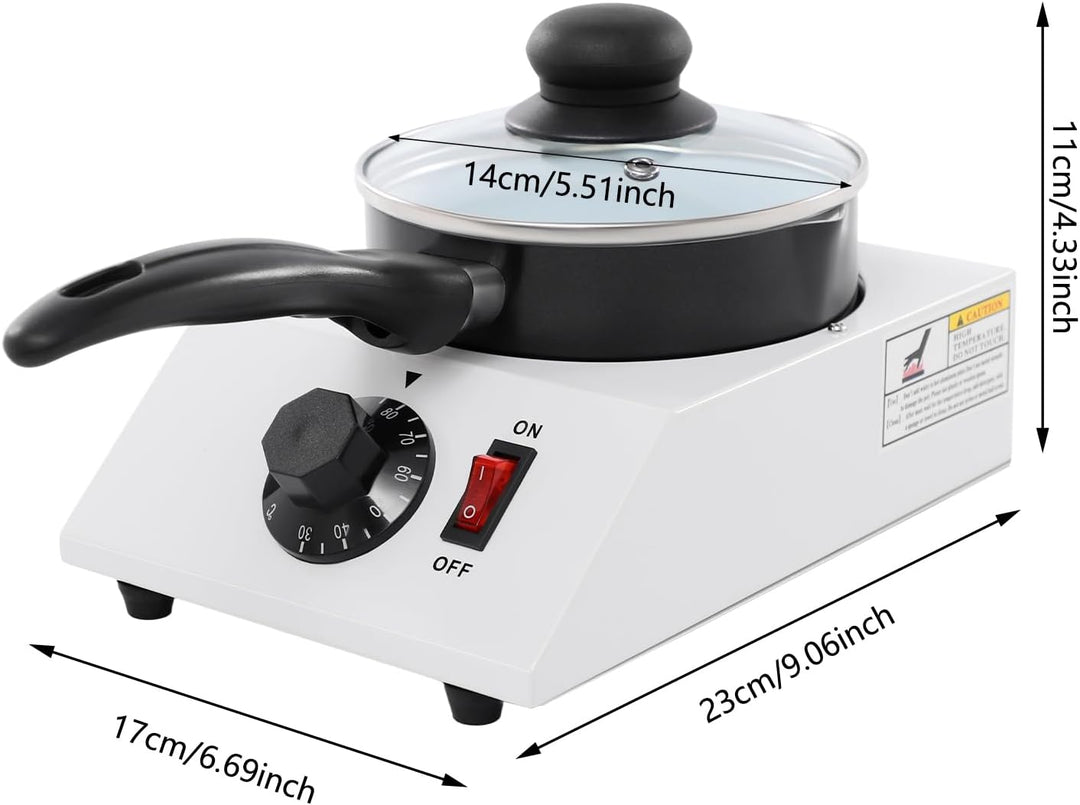 Electric Chocolate Melting Pot Candy Melts Schmelzgerät 1kg mit PTC-Heiztechnologie & Einstellbarer