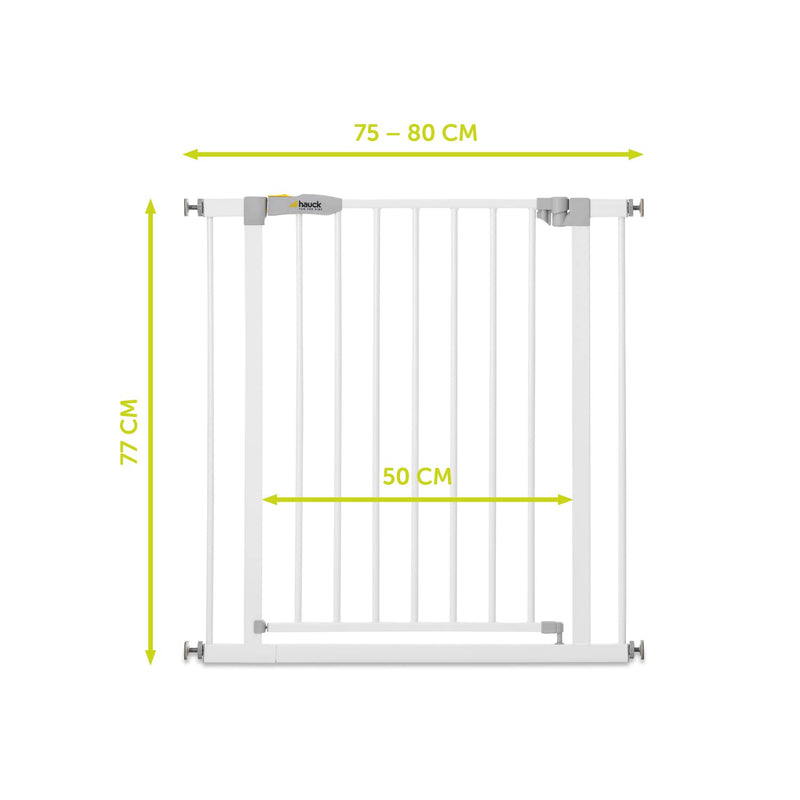 Hauck Treppenschutzgitter / Türschutzgitter Open N Stop KD, für Breiten 75 - 80 cm, ohne Bohren, Ein