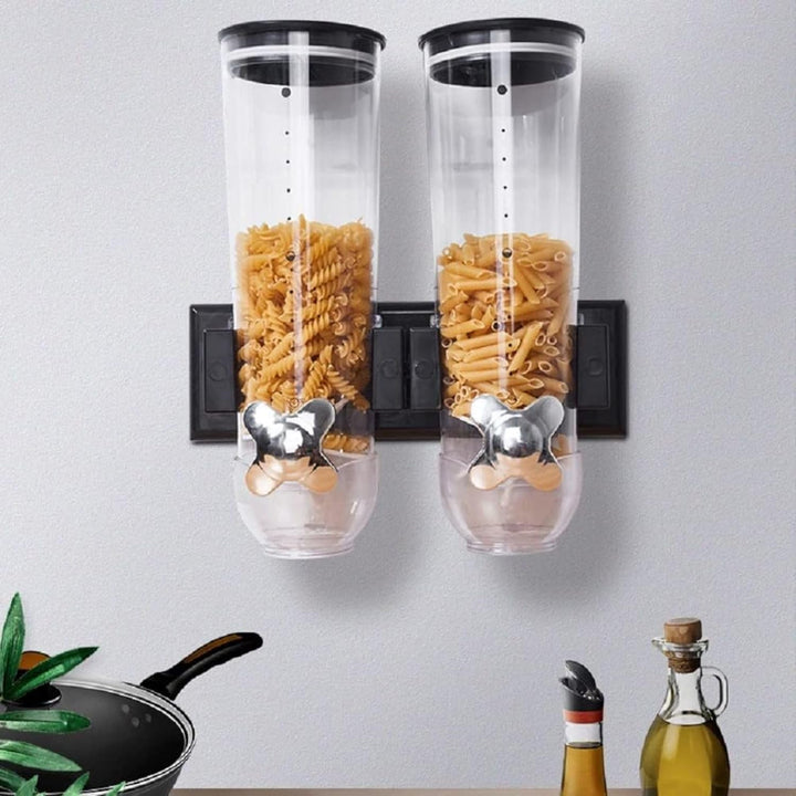 Doppelt wandmontierten Lebensmittelspender, 3L-Getreidebehälter, Müslispender für Cerealien, Cornfla