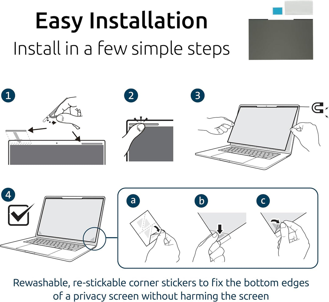 Kensington MagPro™ Magnetischer Blickschutzfilter für Laptops 14 Zoll, 16:10, Magnetische Schutzfoli