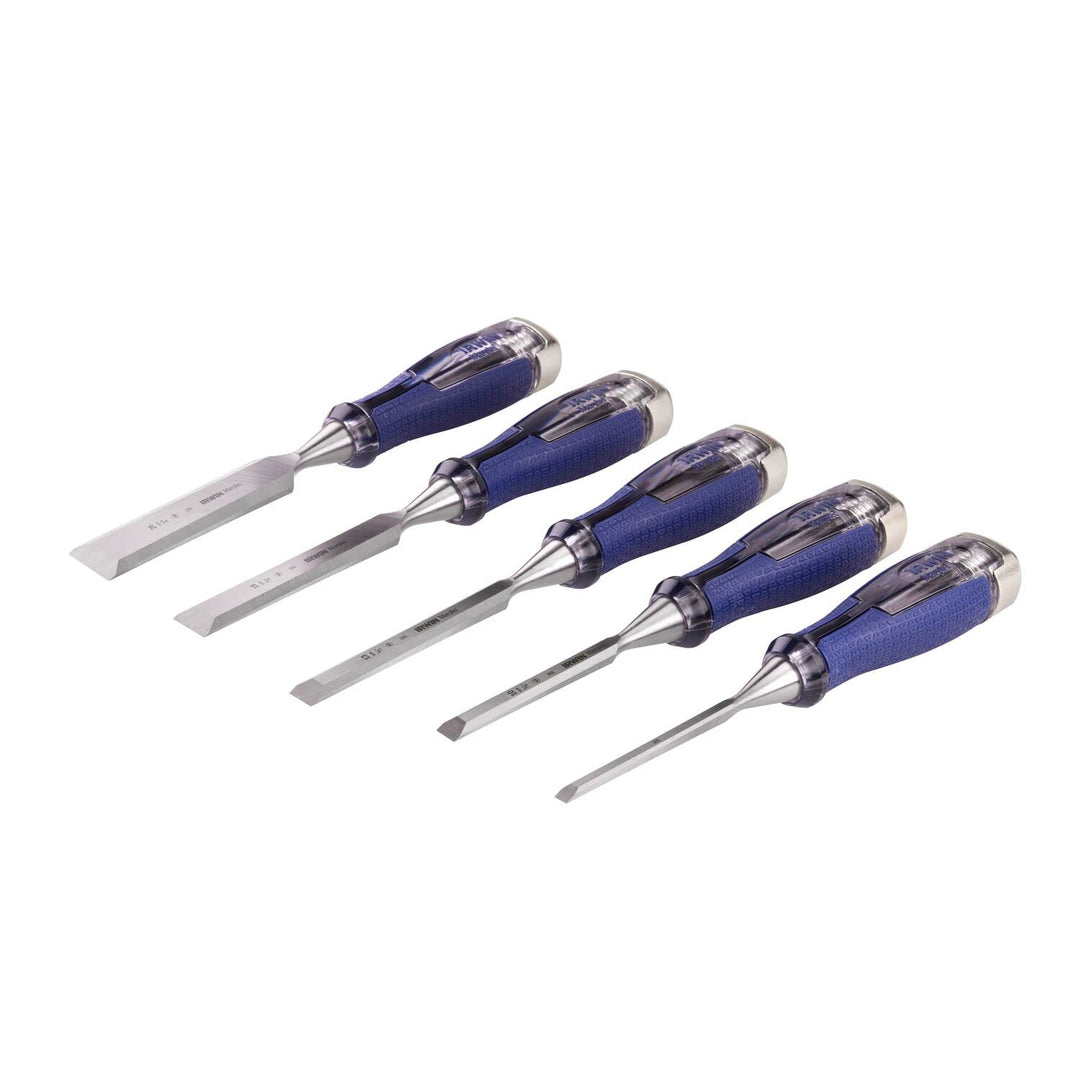 Irwin Marples M750 Meissel-Set 5-teilig, risssicher, weicher Griff Set of 5, Set of 5