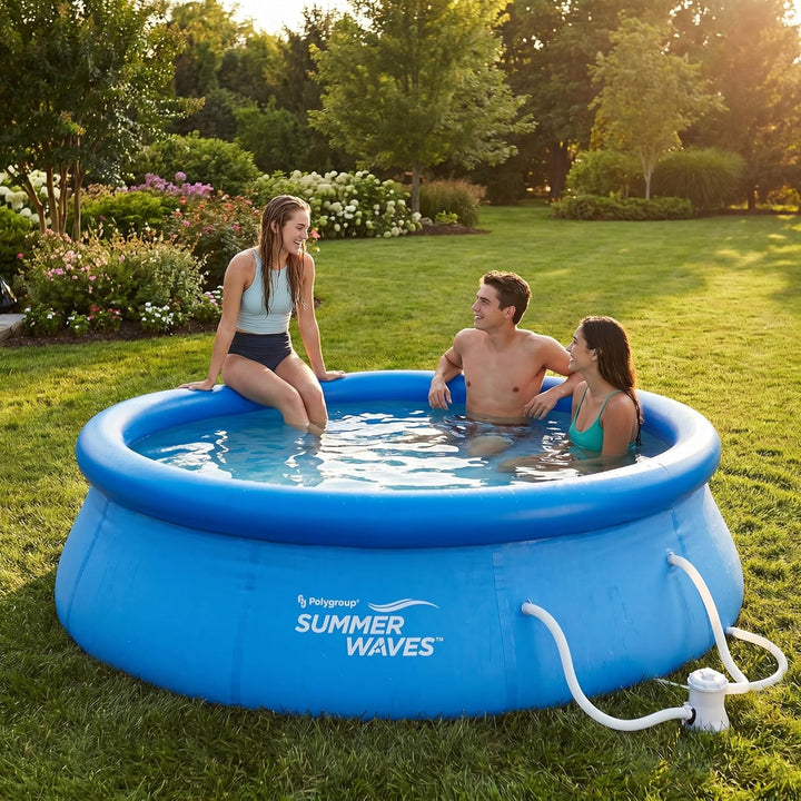 Summer Waves Fast Set Quick Up Pool 366x91cm Swimming Pool Familien Schwimmbad mit Filterpumpe