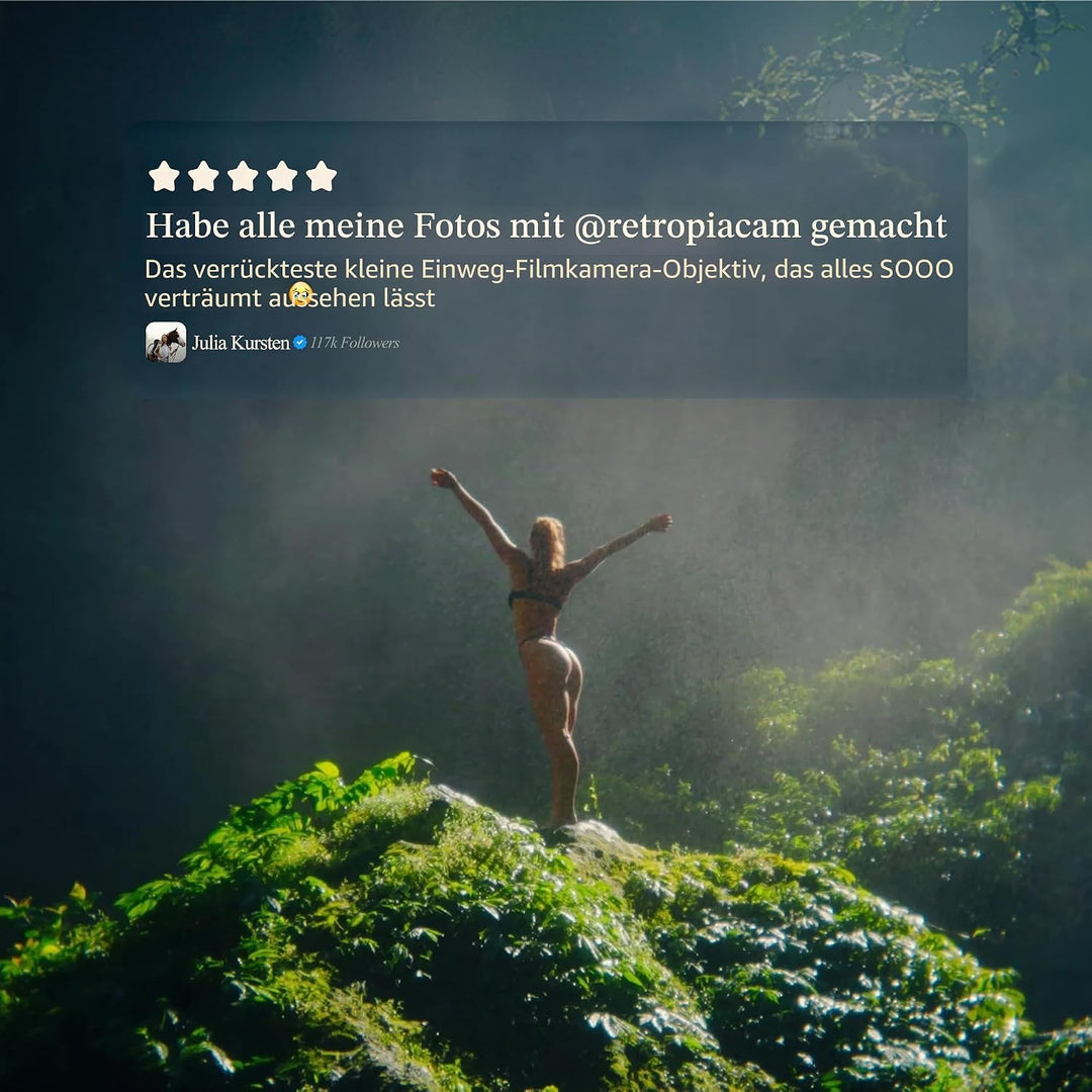 Original Retropia Einweg-Kameraobjektiv – unbegrenzte Sofortfotos im Film-Look – Pancake-Objektiv, 3