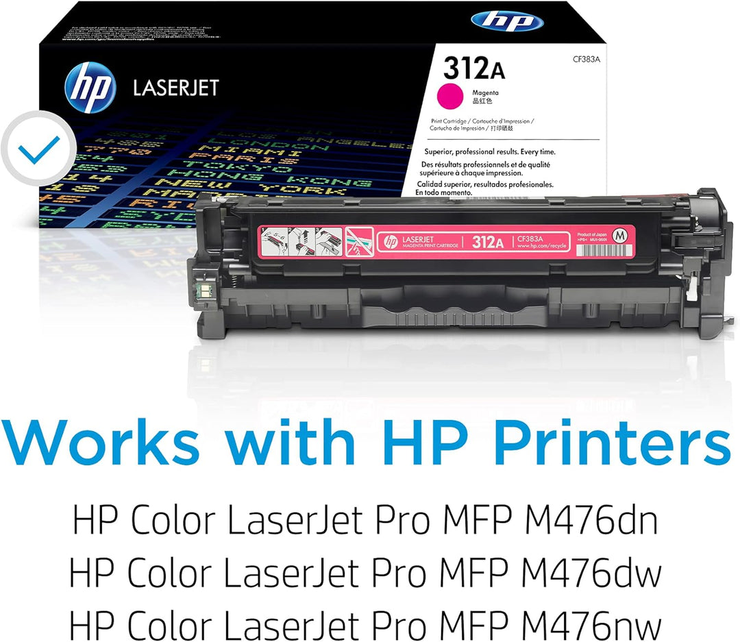 HP 312A (CF383A) Rot Original Toner für HP Color Laserjet Pro MFP M476 Magenta Einzelpack, Magenta E