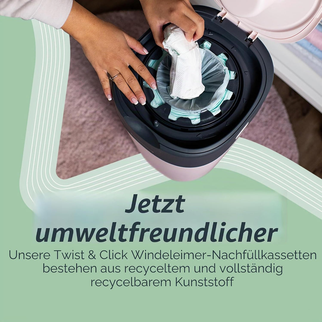 Tommee Tippee Simplee Windeleimer, mit 1 Nachfüllkassette, Schützt gegen Gerüche und Keime*, Zu 100%