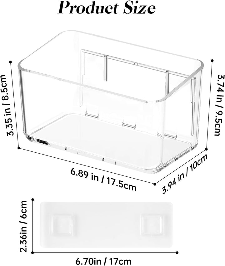 PAVSTINE Duschablage ohne Bohren Transparent, 2 Stück Duschregal Badezimmer Organizer mit Ablauföffn