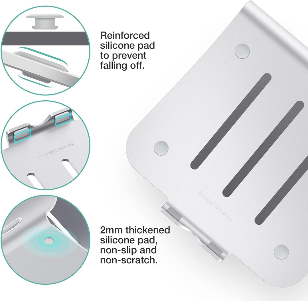 Bestand Aluminiumständer für Laptop und MacBook Desktop für Apple MacBook und alle Laptops Silber 10