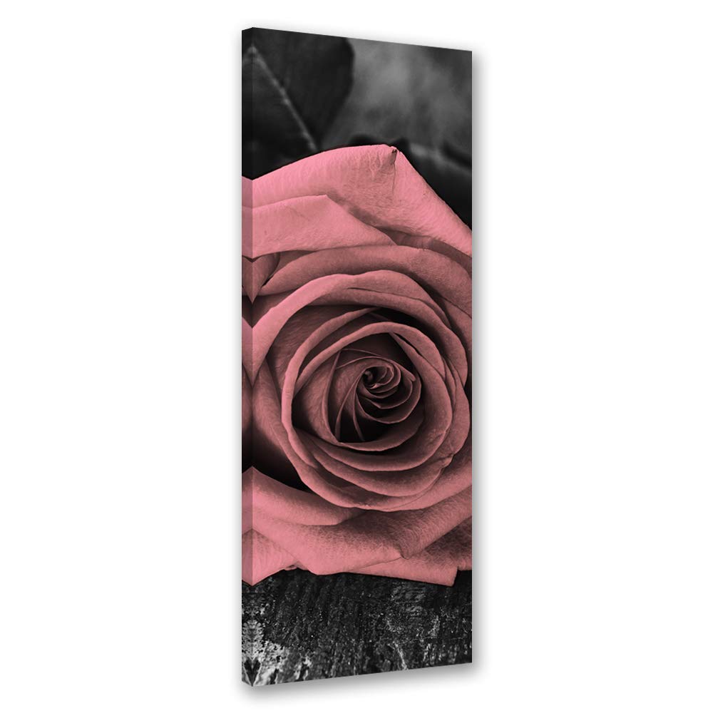 Feeby Wanddeko Rose Leinwandbild Kunstdruck Blumen Rosa 40x100 cm Leinwandbild 40x100 cm Rosa_c, Lei
