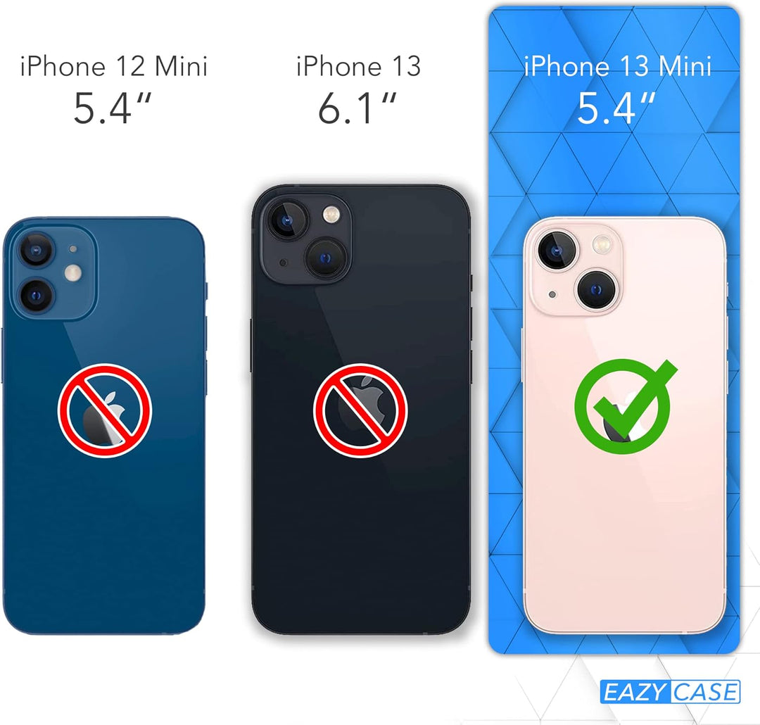 EAZY CASE Handykette kompatibel mit iPhone 13 Mini Handyhülle mit Metall Umhängeband und Ersatz Kord