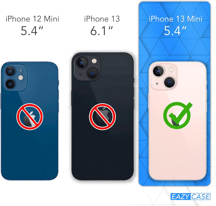 EAZY CASE Handykette kompatibel mit iPhone 13 Mini Handyhülle mit Metall Umhängeband und Ersatz Kord