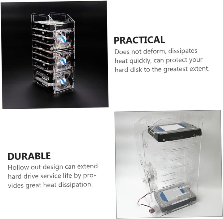DOITOOL Transparenter DIY Hard Drive Bracket Mehrschichtiger Mechanischer Festplattenrahmen Praktisc