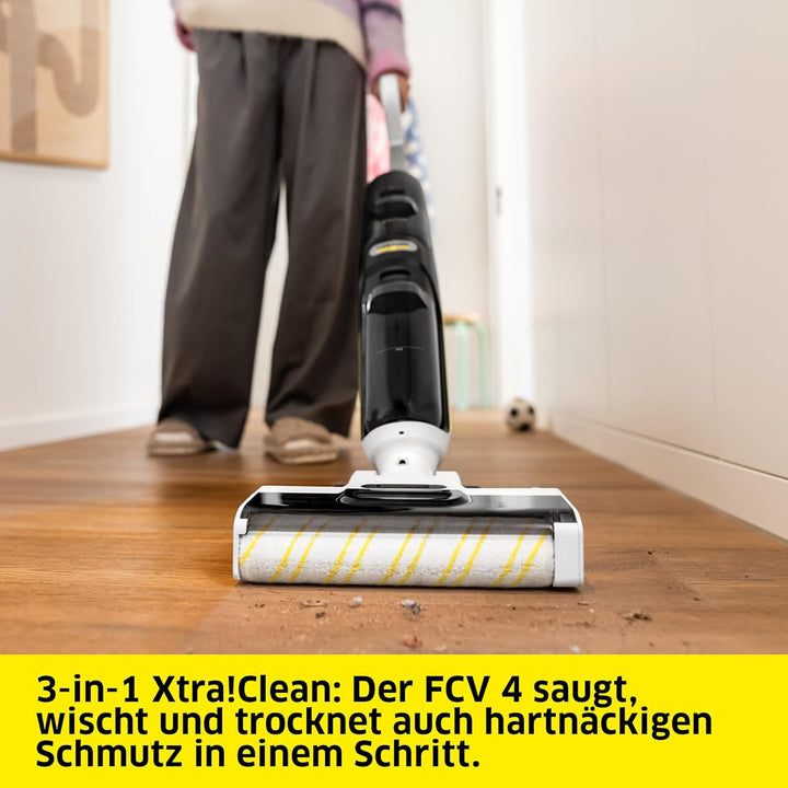 Karcher Saugwischer FCV 4 Natural N, kabelloser Saugwischer mit 4 Reinigungsmodi inkl. Natürlicher B