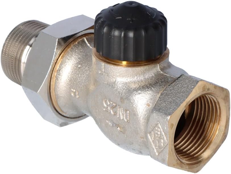 TA Heimeier Thermostat-Ventilunterteil Standard Durchgangsform, Rotguss vernickelt 1 Zoll, 2202-04.0