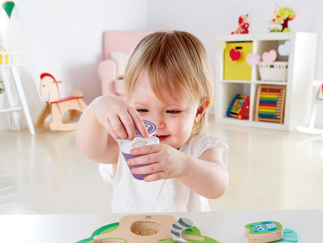 Hape Frühstücks-Set - Küchen-Fantasiespiel mit Frühstückszubehör, Holz Lebensmittel Spielzeug für Ki