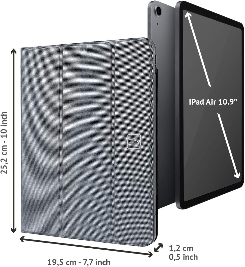 Tucano - Up Plus Schutzhülle Cover kompatibel mit iPad Air 10.9", Halterung für Apple Pencil Grau, G