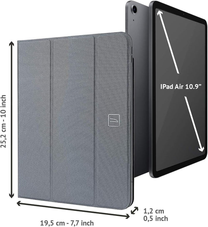 Tucano - Up Plus Schutzhülle Cover kompatibel mit iPad Air 10.9", Halterung für Apple Pencil Grau, G
