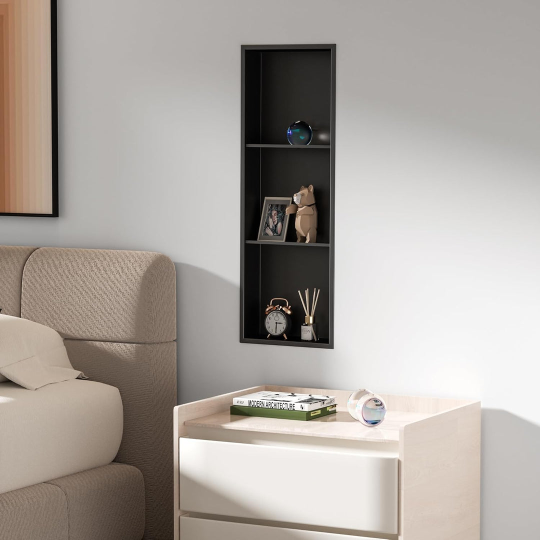 Neodrain Wandnische Dusche Edelstahl Dreifach-Duschnische Wandnische Lagerung für Badezimmer 90x30 c