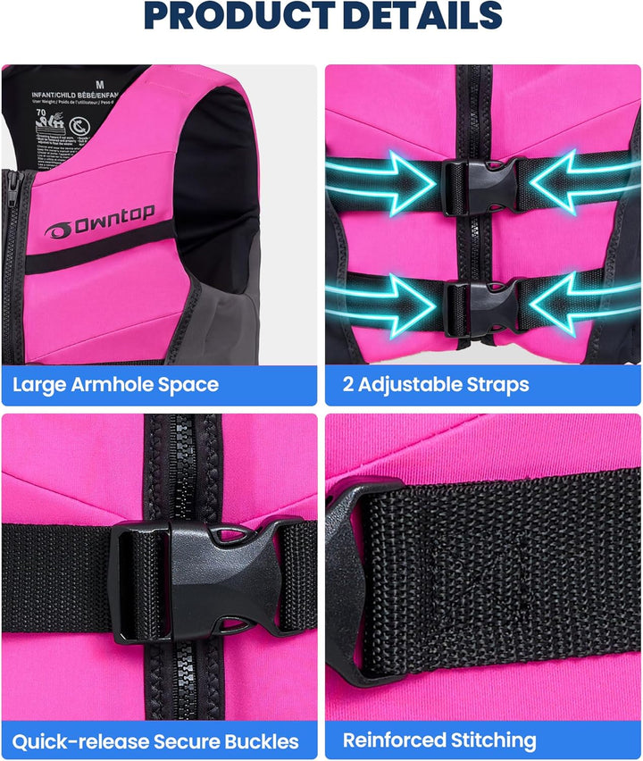 Owntop Schwimmhilfe für Jugend Kinder, Verstellbare Auftriebsweste Unisex, Schwimmweste mit Doppelte