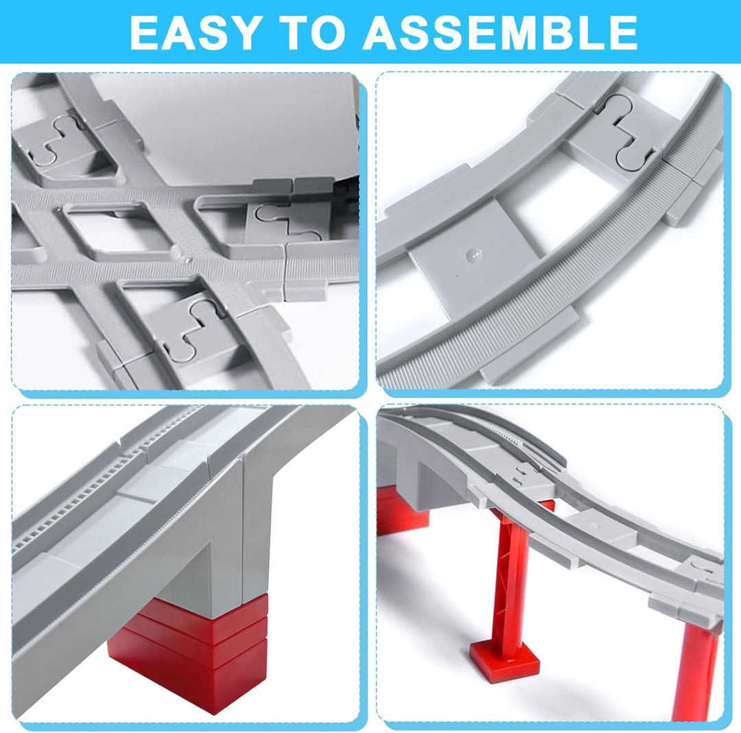 67 Stück Bausteine Zug Schienen Set, Schienen Eisenbahn Schienen Set,Kompatibel mit dem Marktführer,