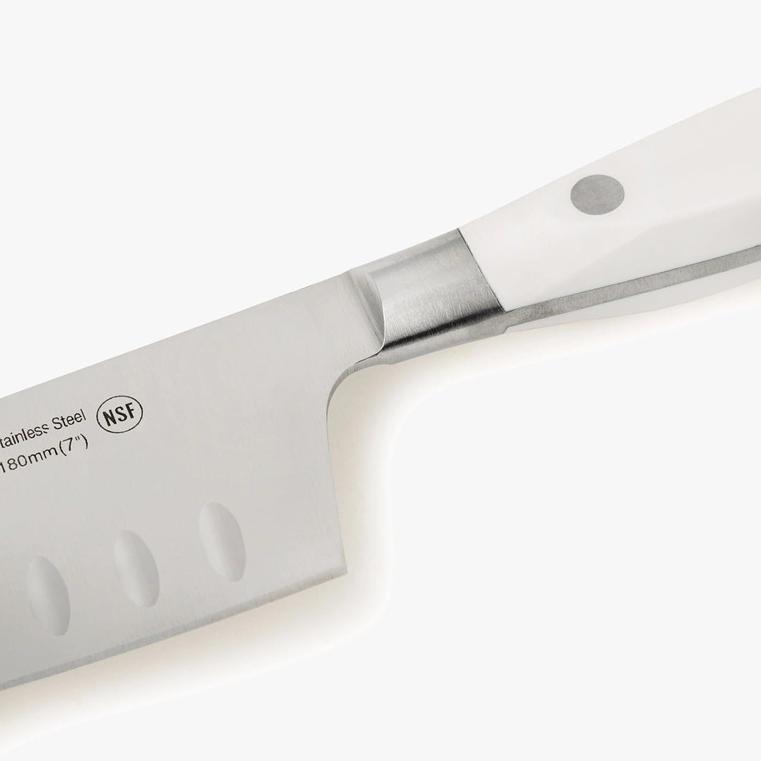 Arcos Serie Riviera Blanc - Rocking Santoku Messer - Klinge aus geschmiedetem Nitrum-Edelstahl 180 m