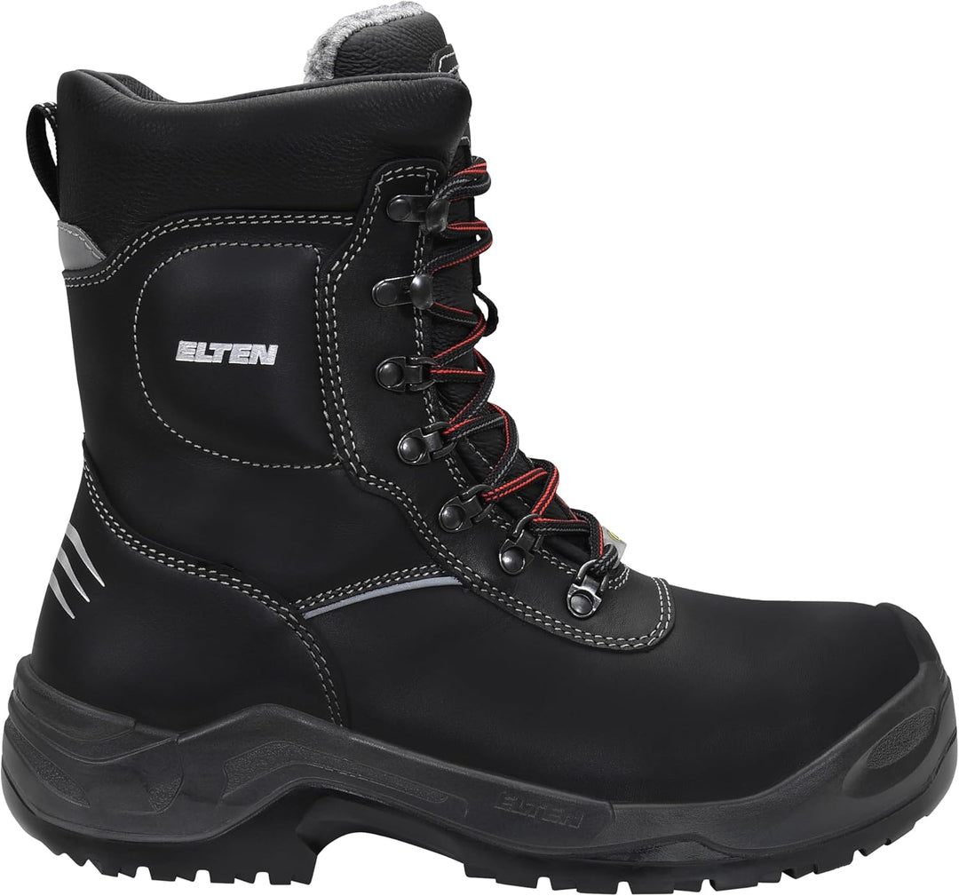 ELTEN Sicherheitsschuhe JOSCHI ESD S3 CI, Damen und Herren, Winterstiefel, warm, Schwarz, Aluminiumk
