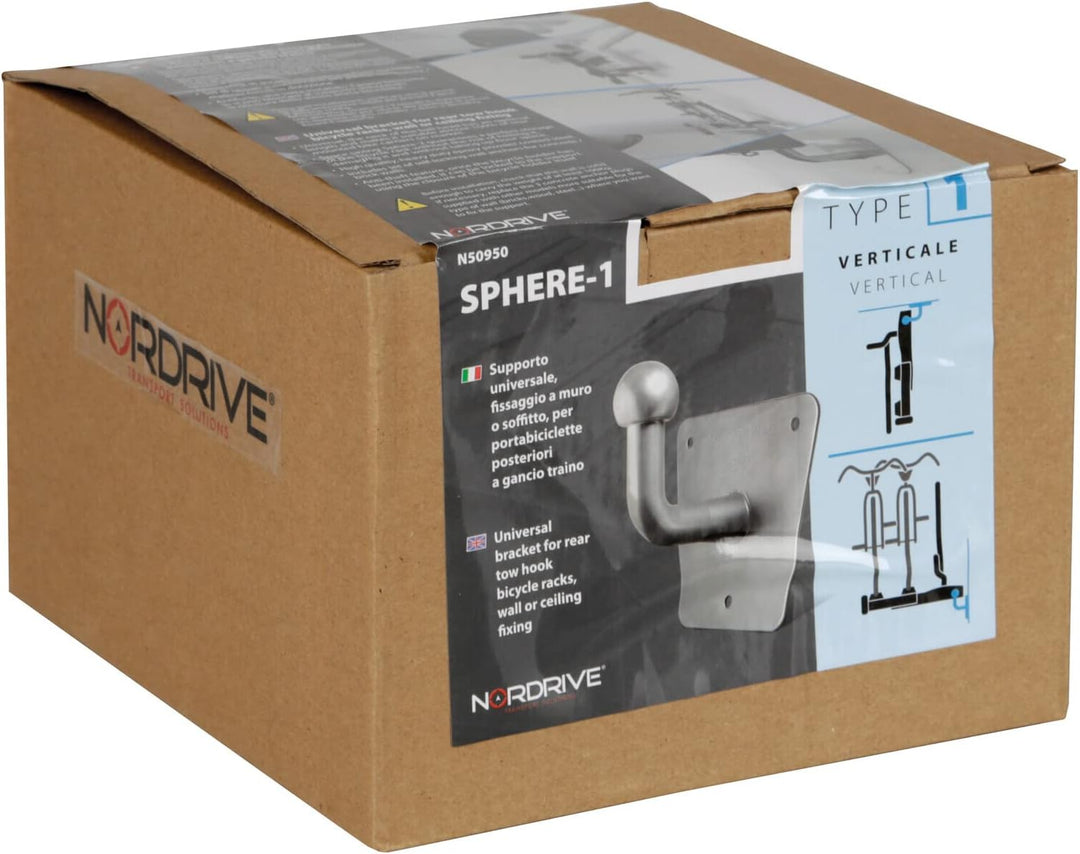 NORDRIVE N50950 Sphere-1 Universalhalterung für Fahrradträger hinten mit Anhängerkupplung, Befestigu