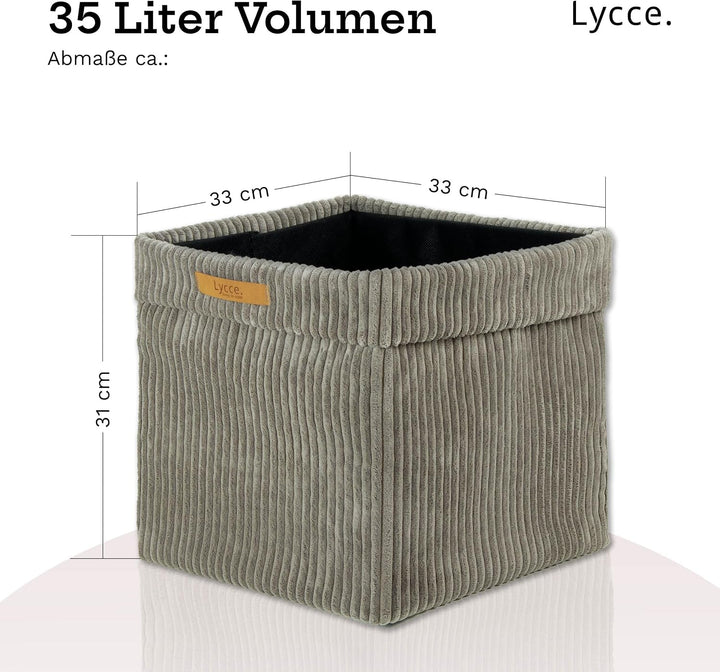 Lycce Kallax Box Cord, Faltbox + abnehmbarer Bezug | taupe Taupe 1 Stück, Taupe 1 Stück