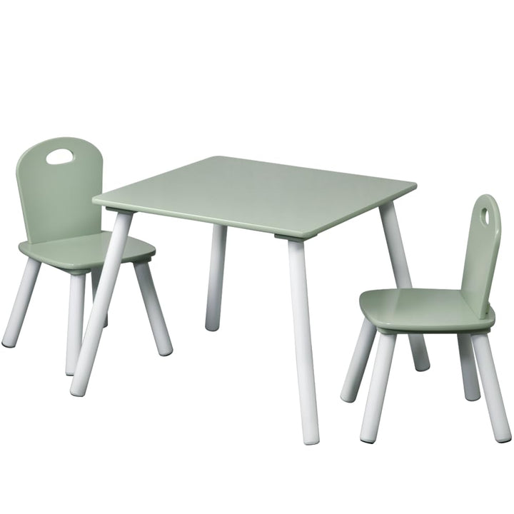 Kesper | Kindertisch mit 2 Stühlen, Weiss/Salbeigrün | 1773313 Weiss, Grün, Weiss, Grün