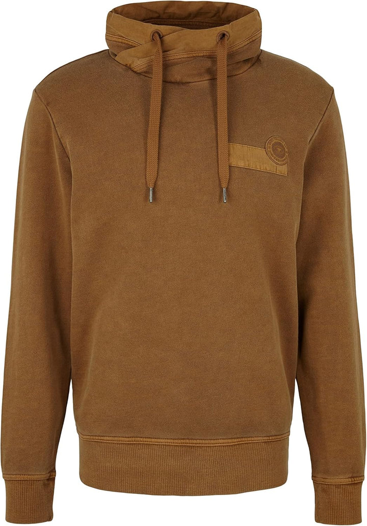 TOM TAILOR Herren Sweatshirt mit Schalkragen XXL 15078 - Otter Brown, XXL 15078 - Otter Brown