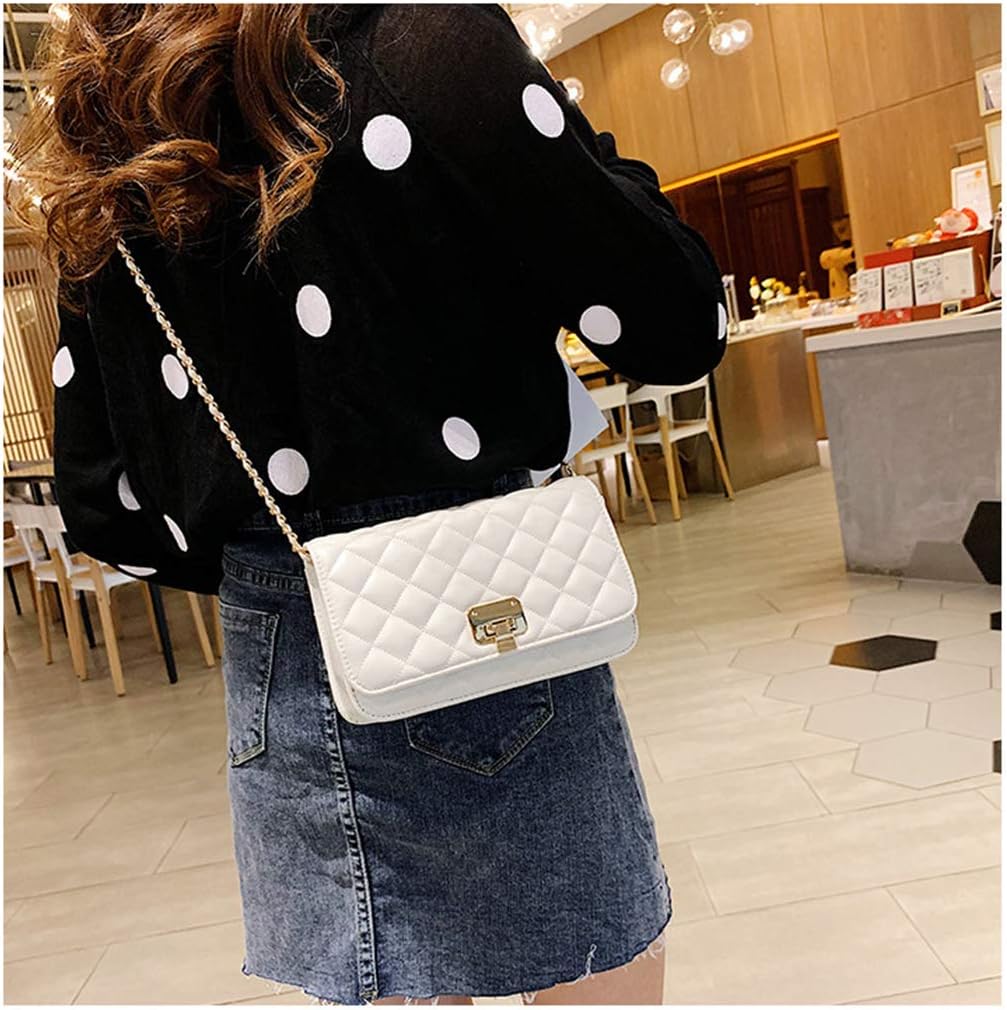 Damen Leder Schultertasche Mode Clutch Handtasche gesteppt Designer Crossbody Tasche mit Kettenrieme