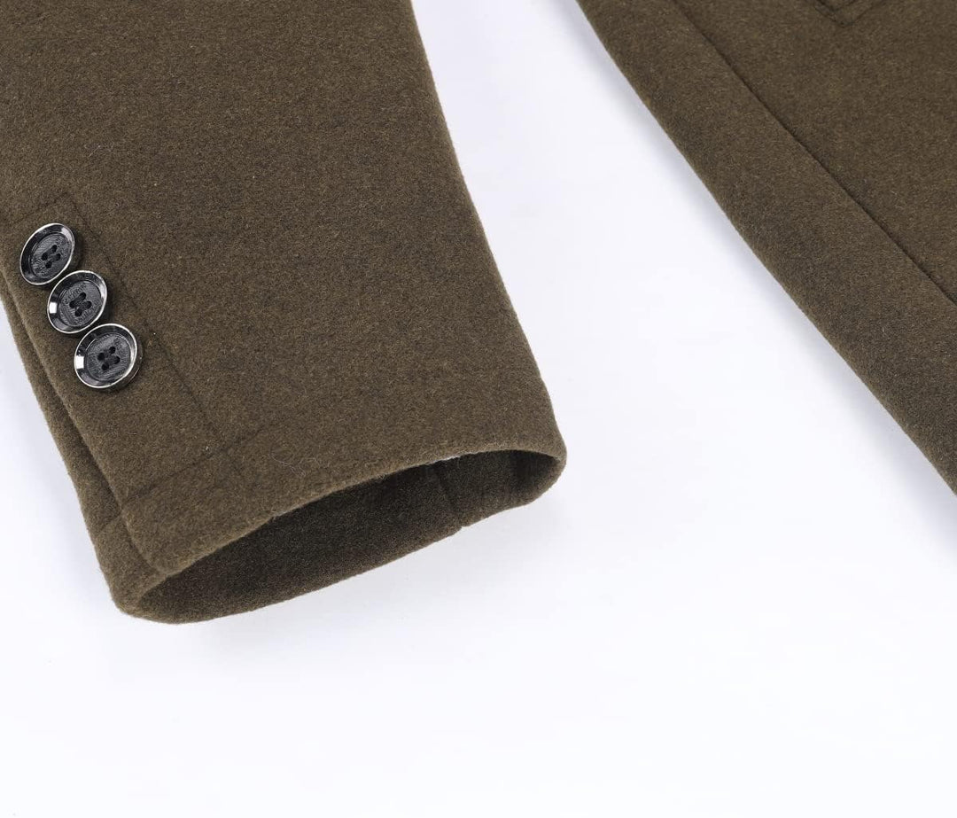 YOUTHUP Herren Mantel mit Winterweste Kurzer Wolle Wintermantel Winter Outdoor Dicker Wollmantel 3XL
