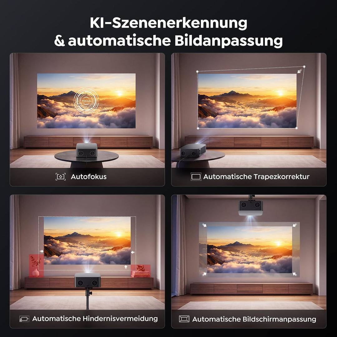 Beamer 4K [Schnellste VIDAA OS] Kompatibel mit Netflix, Dolby Audio & HDR10, 2000ANSI Smart Beamer H