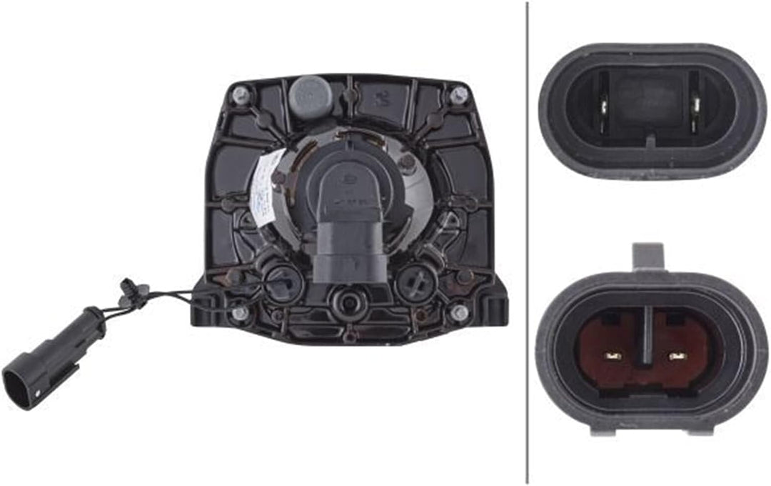 HELLA - DE/FF/Halogen-Hauptscheinwerfer - 90mm Performance - 12V - rund - Einbau - gehärtete Streusc