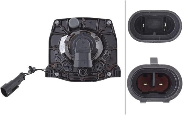 HELLA - DE/FF/Halogen-Hauptscheinwerfer - 90mm Performance - 12V - rund - Einbau - gehärtete Streusc