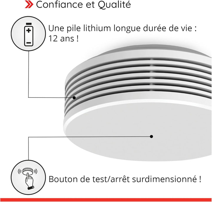 Pyrexx XSD100 Rauchwarnmelder - 1 Stück - 10 Jahre Batterie mit Magnet-Halterung ohne Bohren und LED