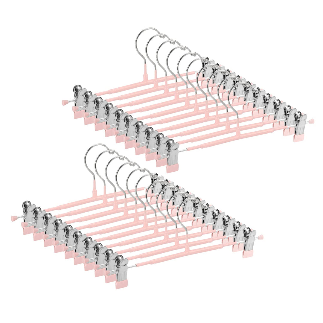 Dünne Hosenbügel, GUANJUNE rutschfeste Hosenbügel mit Verstellbaren Clips, Platzsparende Kleiderbüge