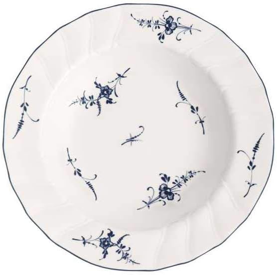 Villeroy &amp; Boch VIEUX LUXEMBOURG Suppenteller 4er Set 23cm weiss blau Porzellan