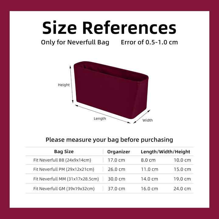 DGAZ Handtaschen Organizer Einsatz für LV Neverfull PM/MM/GM Taschen, Seide Tasche in Tasche Organiz