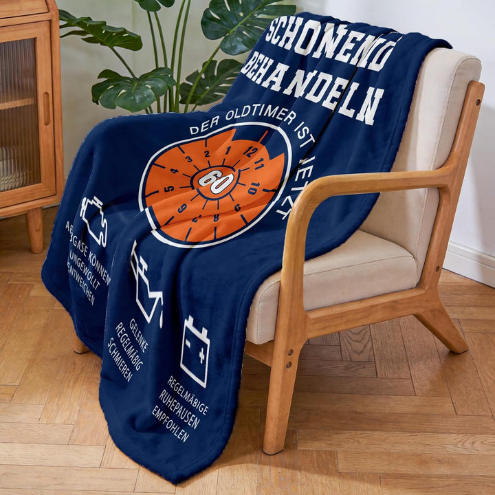 CheriGift 60 Geburtstag Mann Geschenke, Geschenk für Männer ab 60, Lustige Flanell Decke, Schonend B