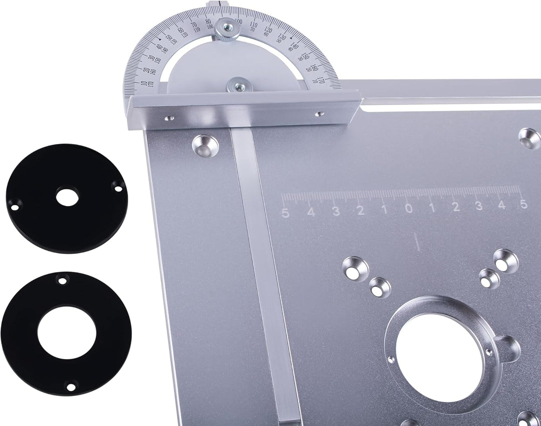 Set mit 3 Frästisch Einlegeplatten, Aluminium Frästisch für Oberfräse mit Halterung Fasenmoment, Tis