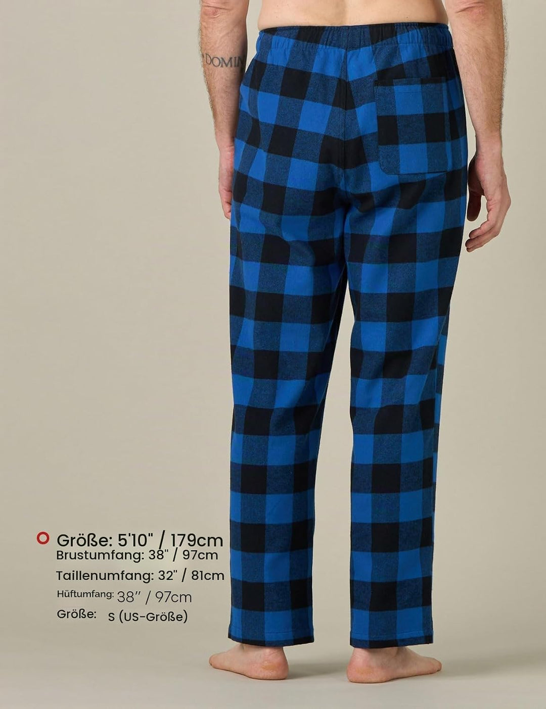 LAPASA Herren Fleece Pyjamahose Relaxed Fit Lounge Hose M128 S Wärmer: Baumwollflanell Baumwollflane