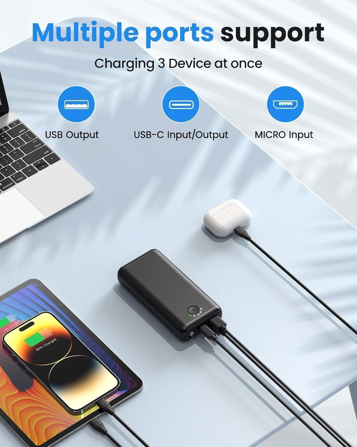 Power Bank 27000mAh 22,5W Externer Akku PD20W USB C Powerbank, Tragbares Ladegerät Kompatibel mit Sm